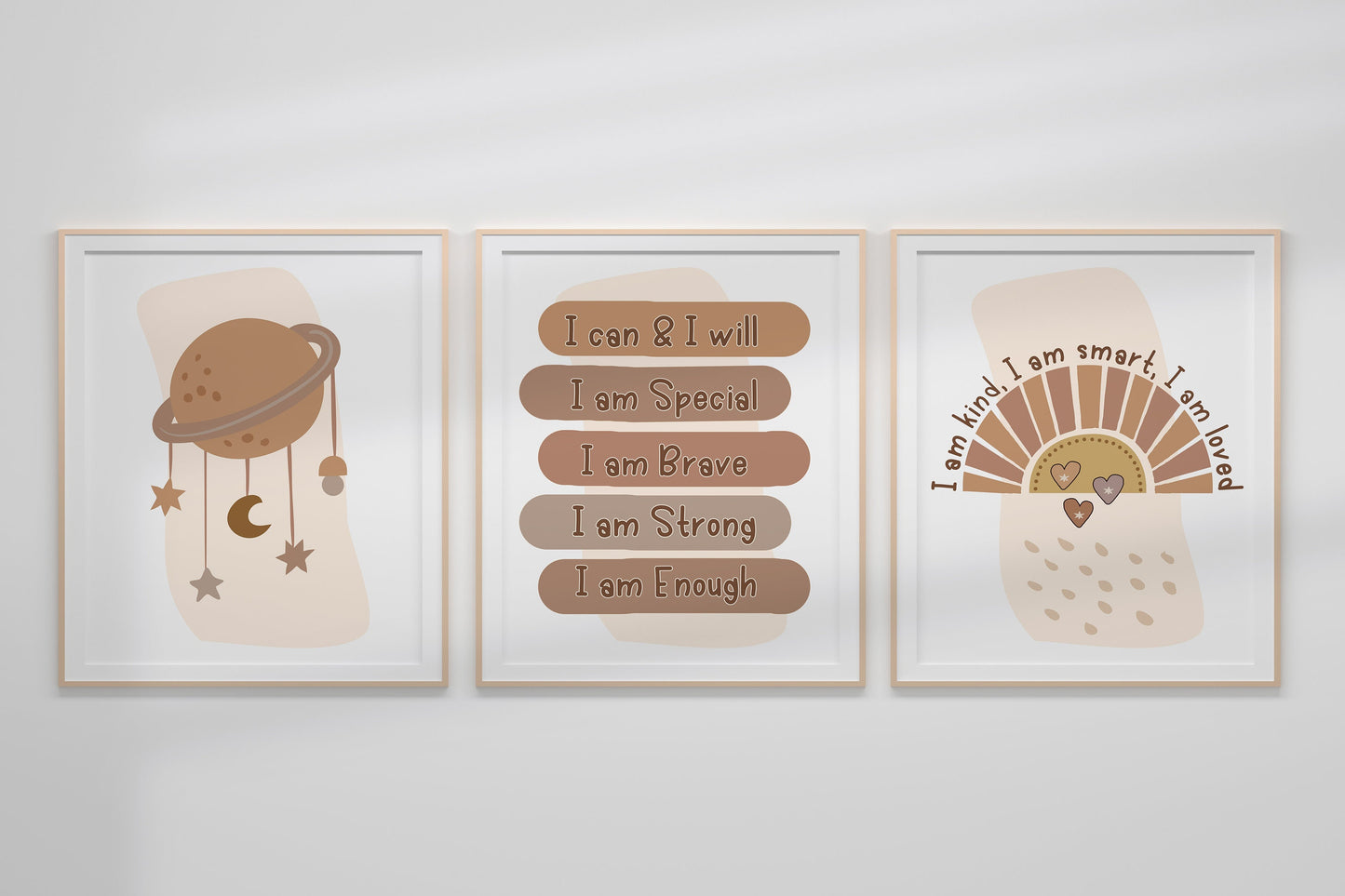 Affirmation Neutral Baby Nursery Art Print Set, Neutral Nursery Art, Nursery Decor, Boho Art