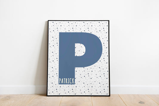 Custom Initial And Name Art Print, Custom Name Print, Custom Wall Decor