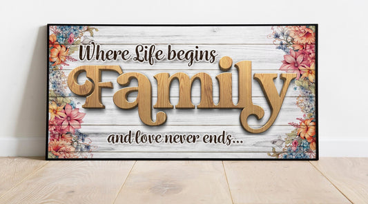 Family Floral Canvas Wall Decor