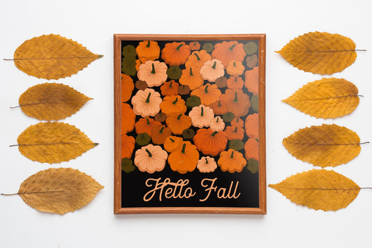 Halloween Fall Pumpkins Art Print, Halloween, Halloween Art, Pumpkin Art, Fall Art, Halloween Illustration, Happy Halloween