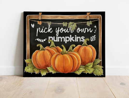 Halloween Pick Your Own Pumpkins, Fall Pumpkins Art Print, Halloween, Halloween Art, Pumpkin Art, Fall Art, Halloween Illustration