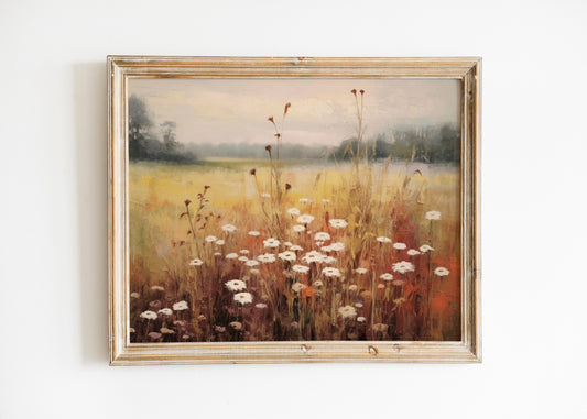 Vintage Looking Flower Field Plant Art Print, Vintage Flower Art, Vintage Garden Art, Flower Print, Flower Art, Nature Wall Decor