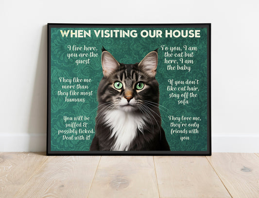 Funny Cat Canvas Art Print, Cat Lovers, Cat Humor