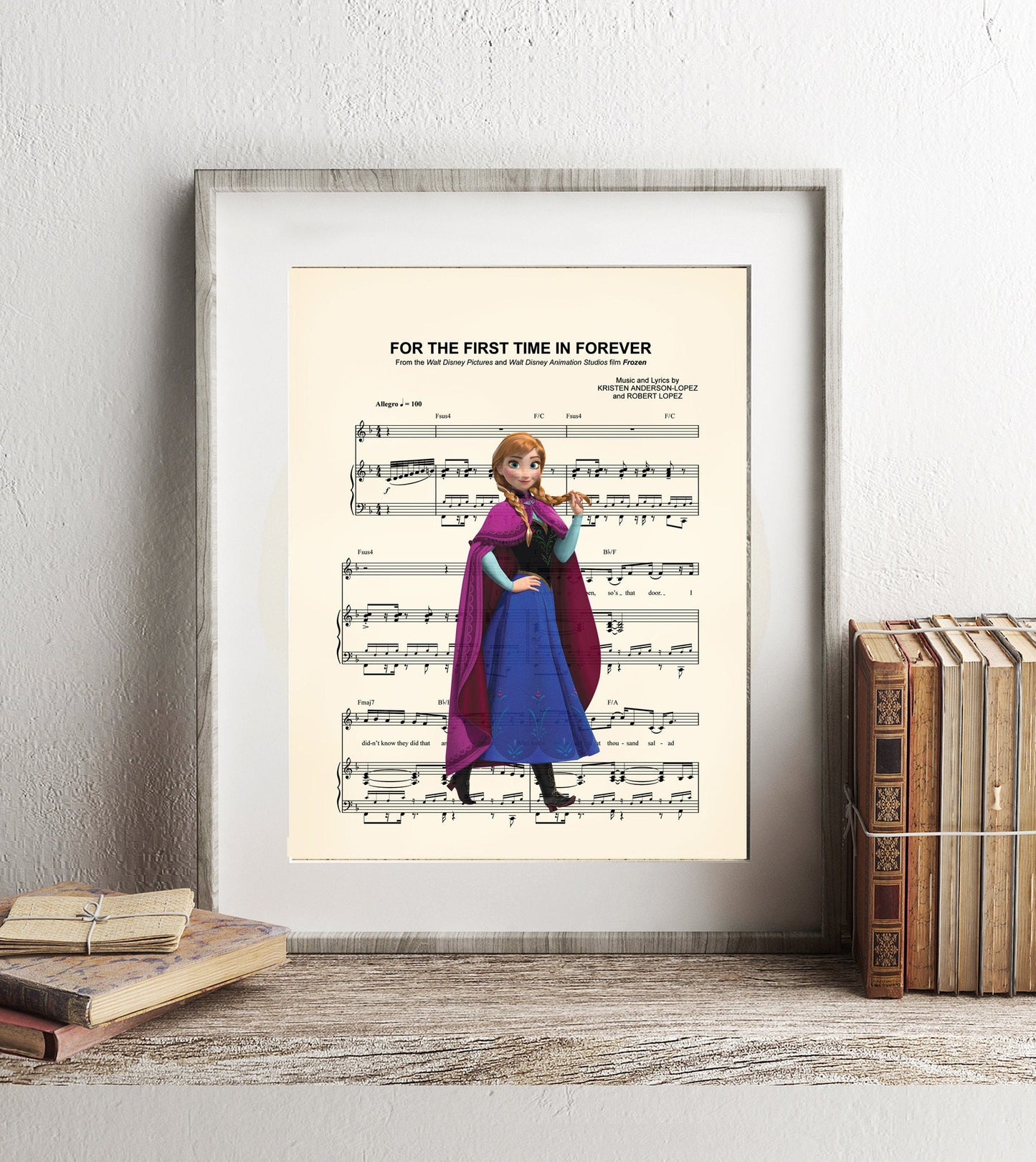 Frozen Anna For the First Time In Forever Sheet Music Art Print