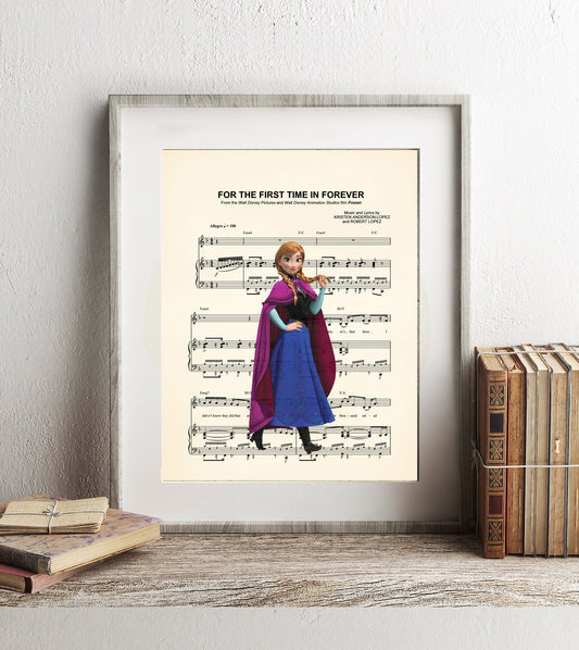 Frozen Anna For the First Time In Forever Sheet Music Art Print