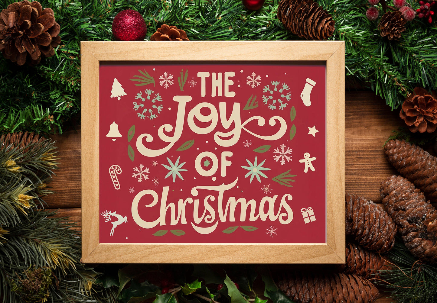 The Joy Of Christmas Art Print, Christmas Wall Decor