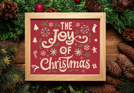 The Joy Of Christmas Art Print, Christmas Wall Decor
