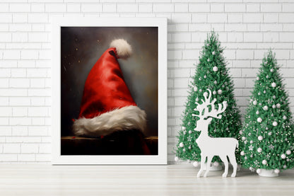 Christmas Vintage Santa Claus Hat Art Print, Vintage Christmas, Classic Christmas, Christmas Santa, Vintage Santa, Santa Illustration