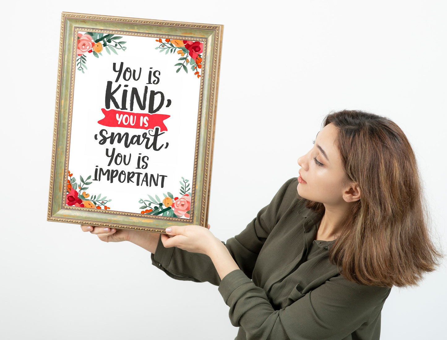 You Is Kind, You Is Smart, You Is Important Affirmations For Kids Rainbow Affirmations Print Inspirational Nursery Decor
