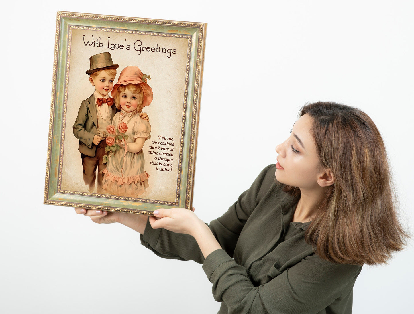 Vintage Children Valentine’s Day Boho Art Print