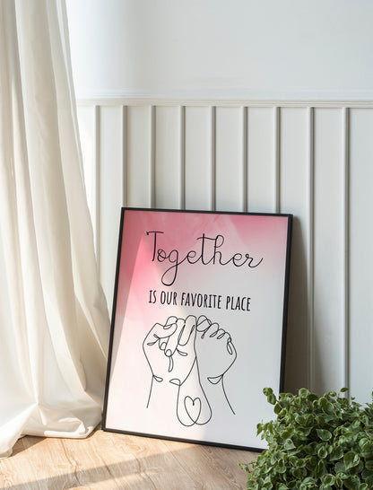 Pinky Promise Hands Print Pinky Swear Line Art Love Promise Friendship Hand Drawing Minimalist Couple Hands and Wall Art Bedroom Line Art