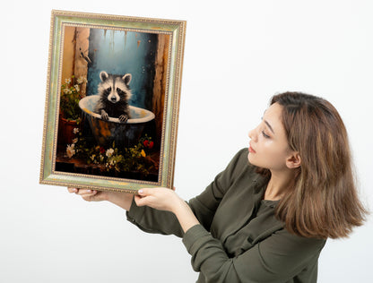 Raccoon Illustration Art Print, Raccoon Art, Raccoon Boho Art, Animal Art, Colorful Art, Boho