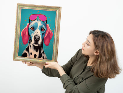 Colorful Dog With Sunnies Boho Art Print