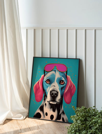 Colorful Dog With Sunnies Boho Art Print