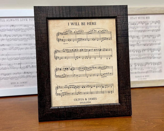 Song Lyric Print, Lyric Wall Art, Wedding Anniversary, Actual Sheet Music Art Print