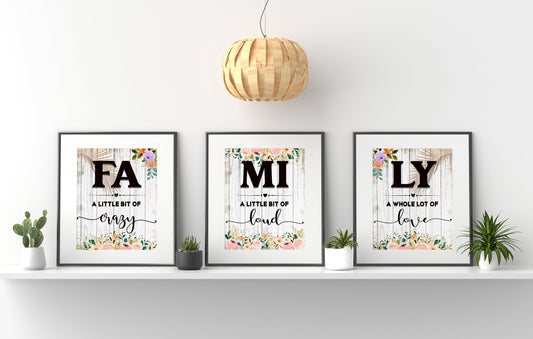 Family Botany Wall Decor Art Print Set