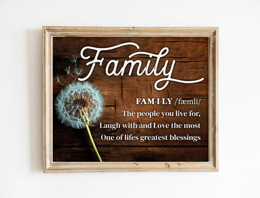 Family Definition Canvas Wall Decor Art