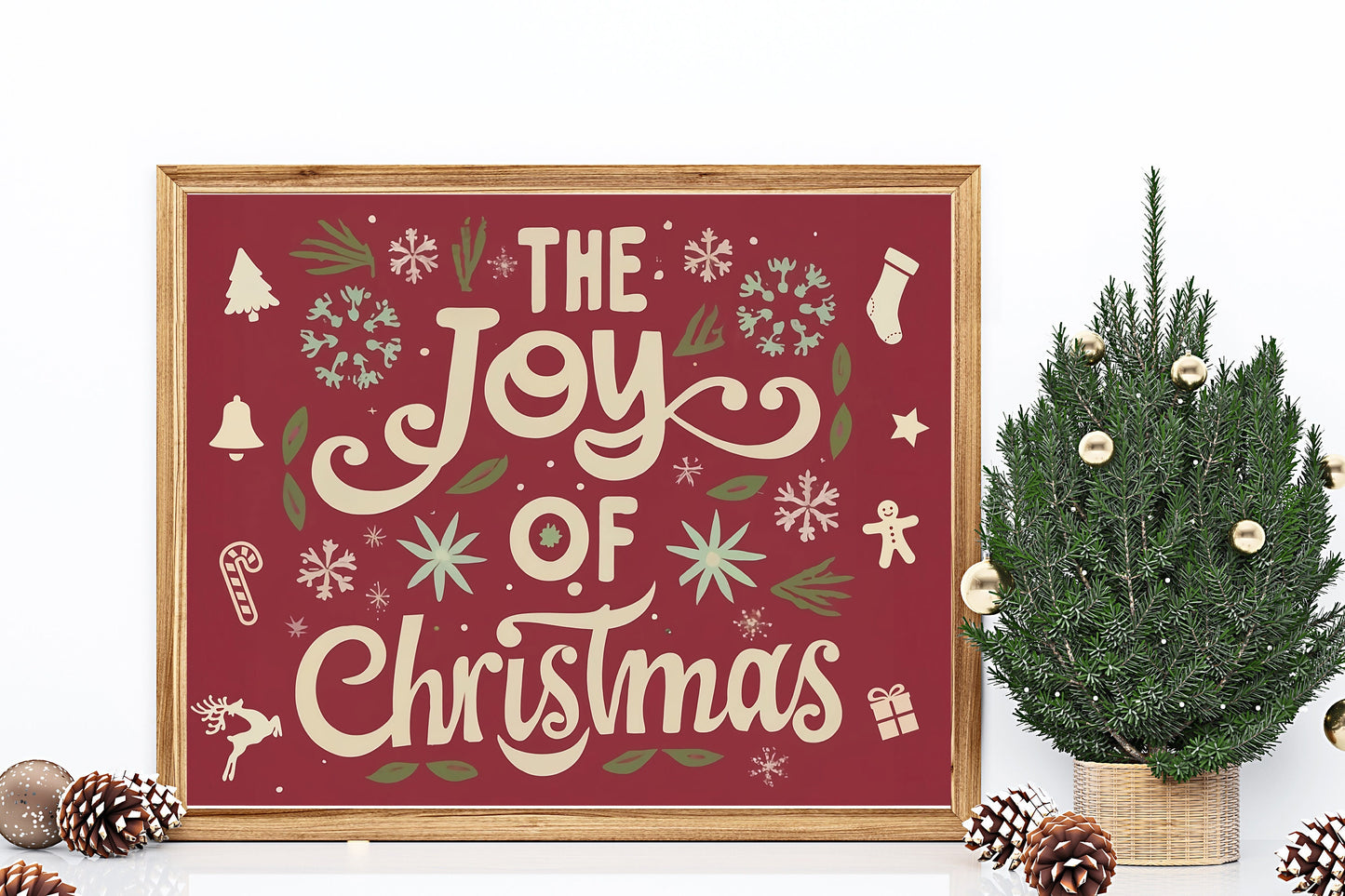 The Joy Of Christmas Art Print, Christmas Wall Decor