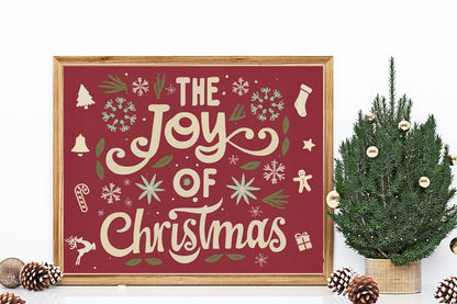The Joy Of Christmas Art Print, Christmas Wall Decor