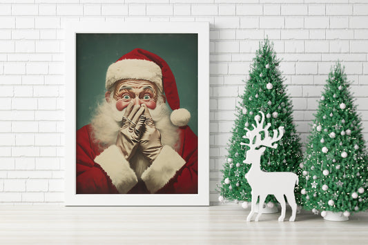 Christmas Vintage Laughing Santa Claus Art Print, Vintage Christmas, Classic Christmas, Christmas Santa, Vintage Santa, Santa Illustration
