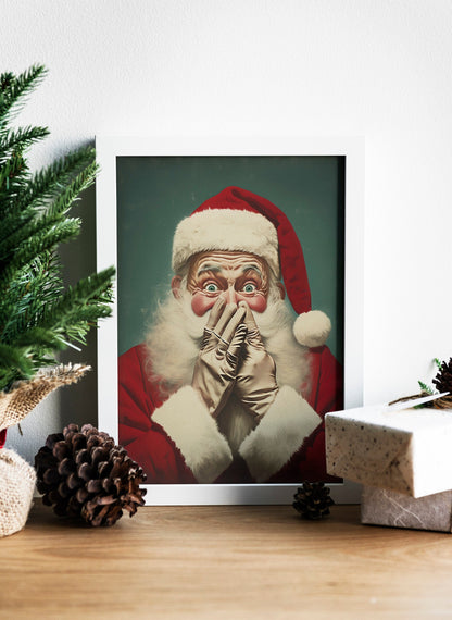 Christmas Vintage Laughing Santa Claus Art Print, Vintage Christmas, Classic Christmas, Christmas Santa, Vintage Santa, Santa Illustration