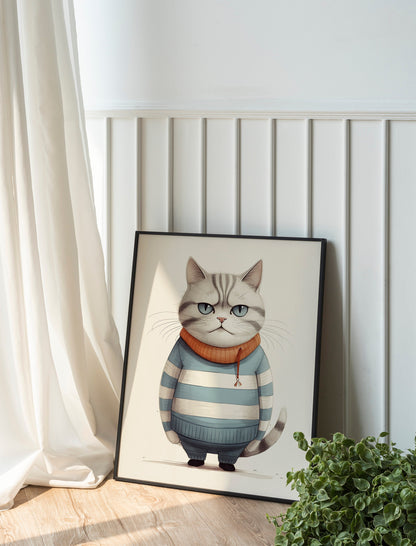 Funny Cat Print, Funny Wall Art, Decor, Wall Art, Funny Cat, Cat Lovers