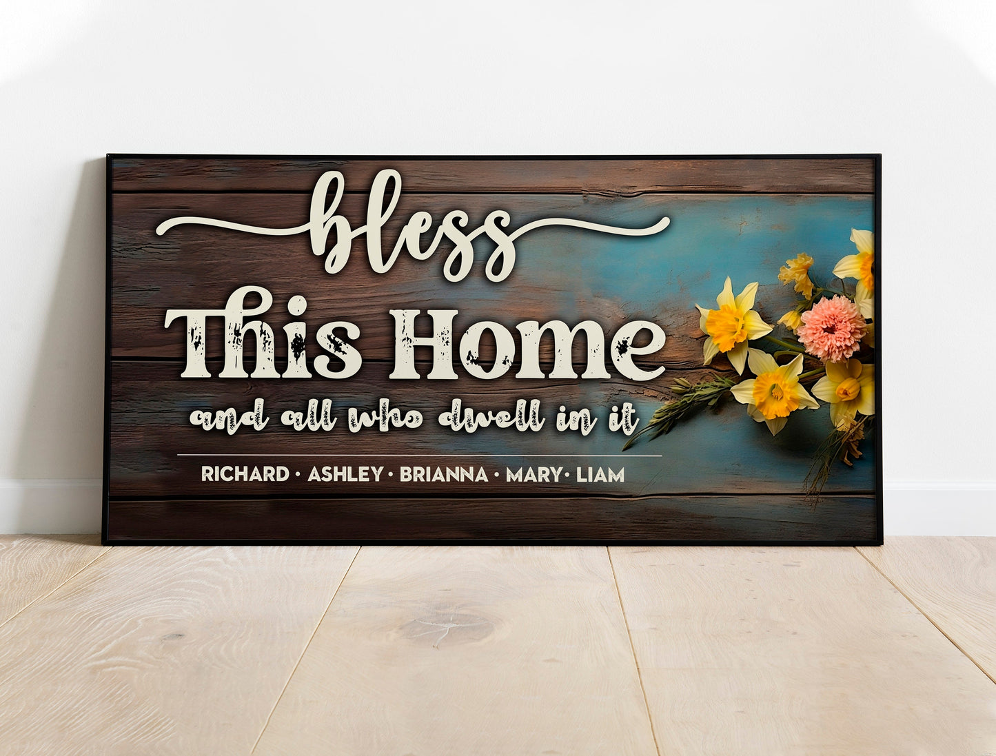 Custom Bless This Home Family Name Canvas Art Print