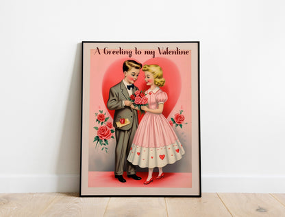 Vintage Children Valentine’s Day Boho Art Print