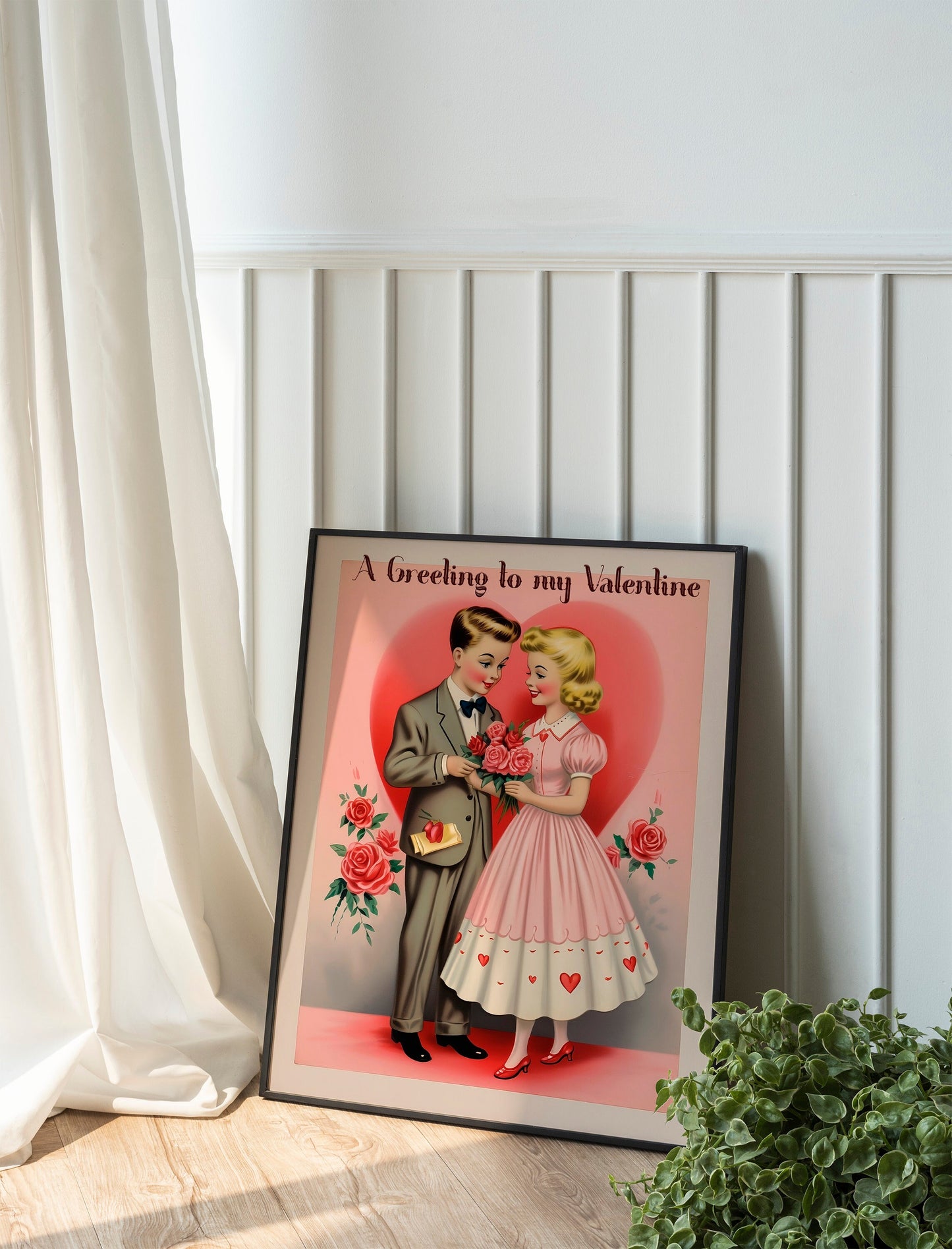 Vintage Children Valentine’s Day Boho Art Print