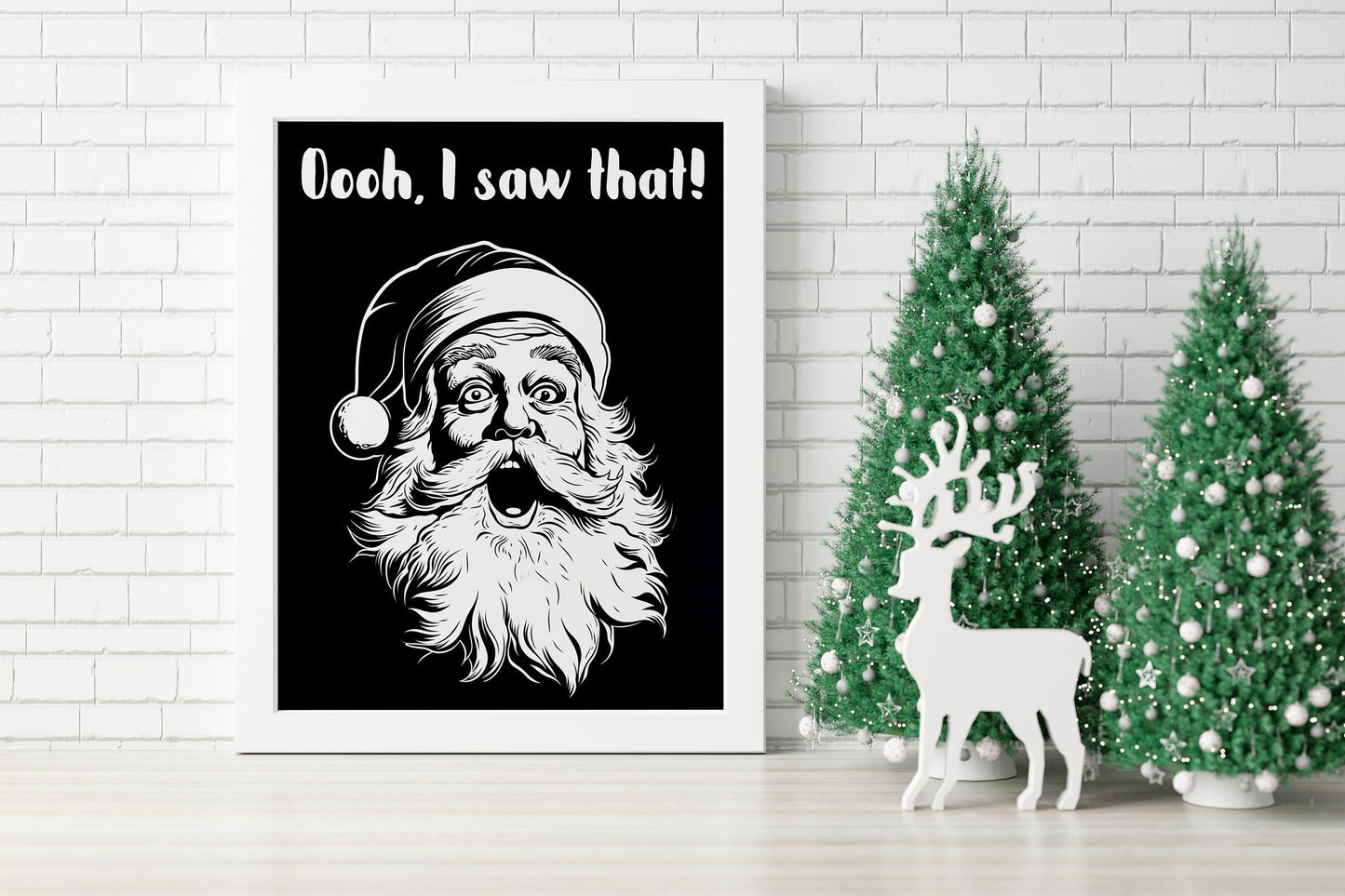 Christmas Funny Santa Claus Art Print, Vintage Christmas, Classic Christmas, Christmas Santa, Vintage Santa, Santa Illustration