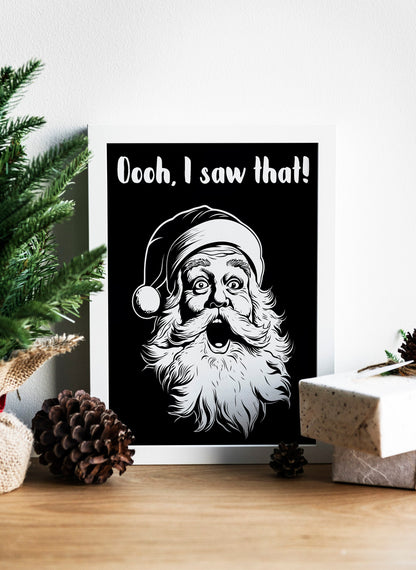 Christmas Funny Santa Claus Art Print, Vintage Christmas, Classic Christmas, Christmas Santa, Vintage Santa, Santa Illustration
