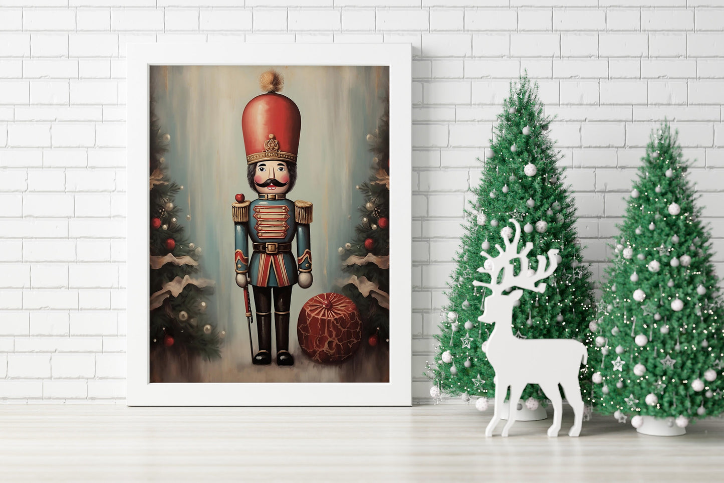 Christmas Cute Nutcracker Man Illustration Art Print