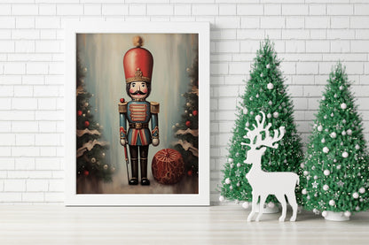 Christmas Cute Nutcracker Man Illustration Art Print