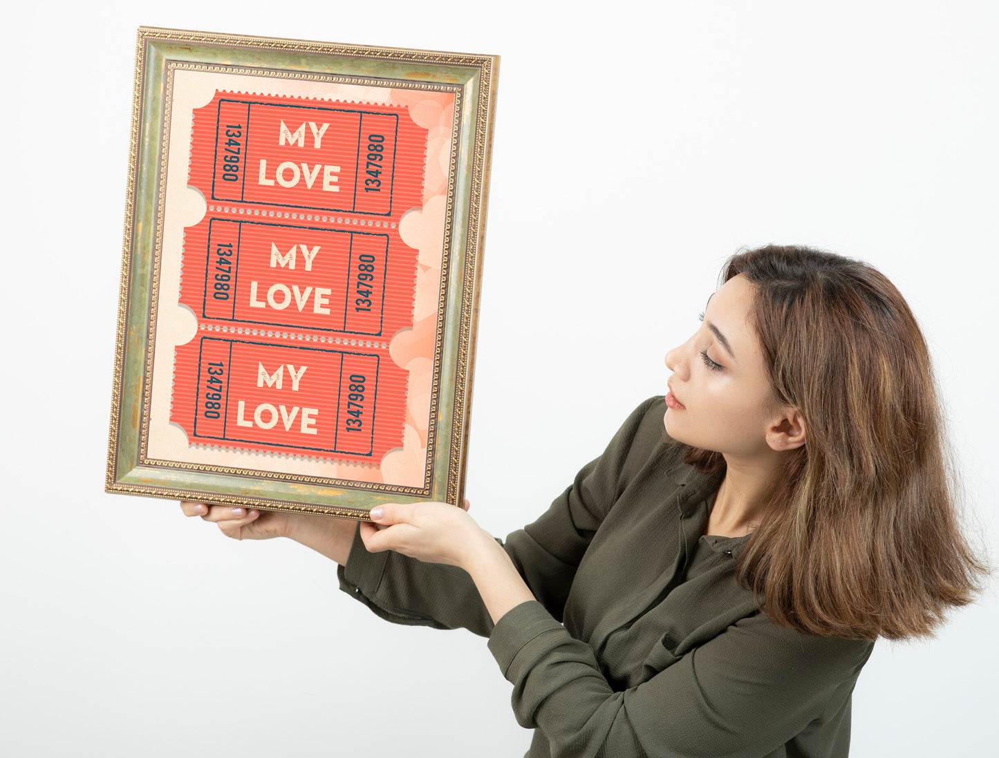 Vintage Love Ticket Valentine’s Day Boho Art Print