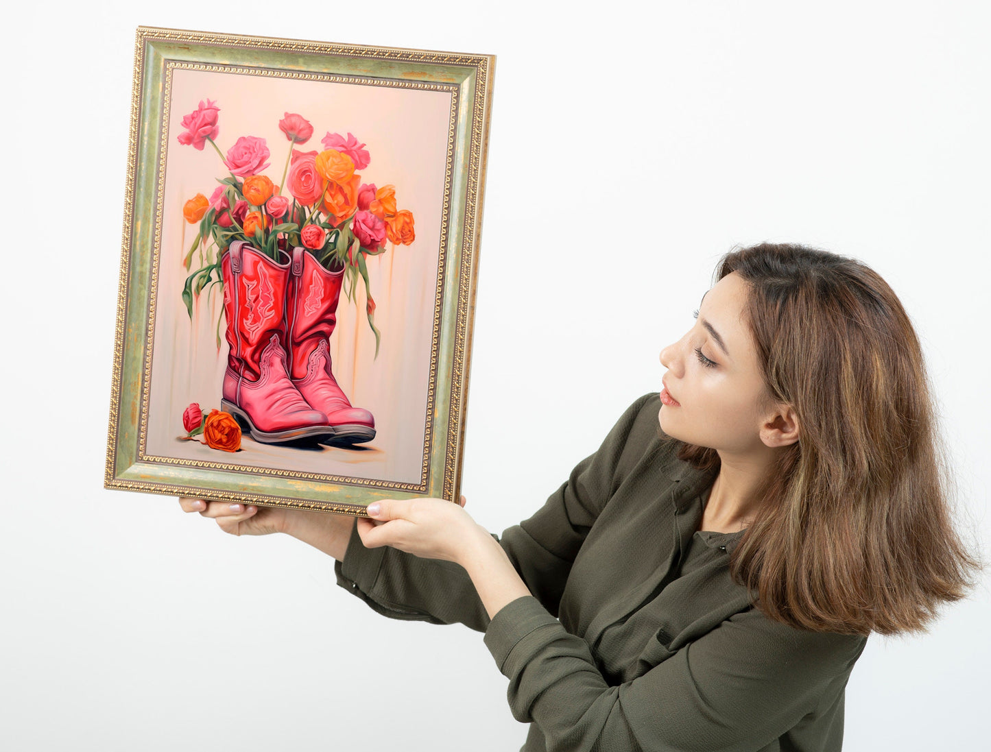 Cowgirl Boots Art Print, Woman Empowerment, Feminism, Woman Encouragement, Beautiful Woman Art, Country Art