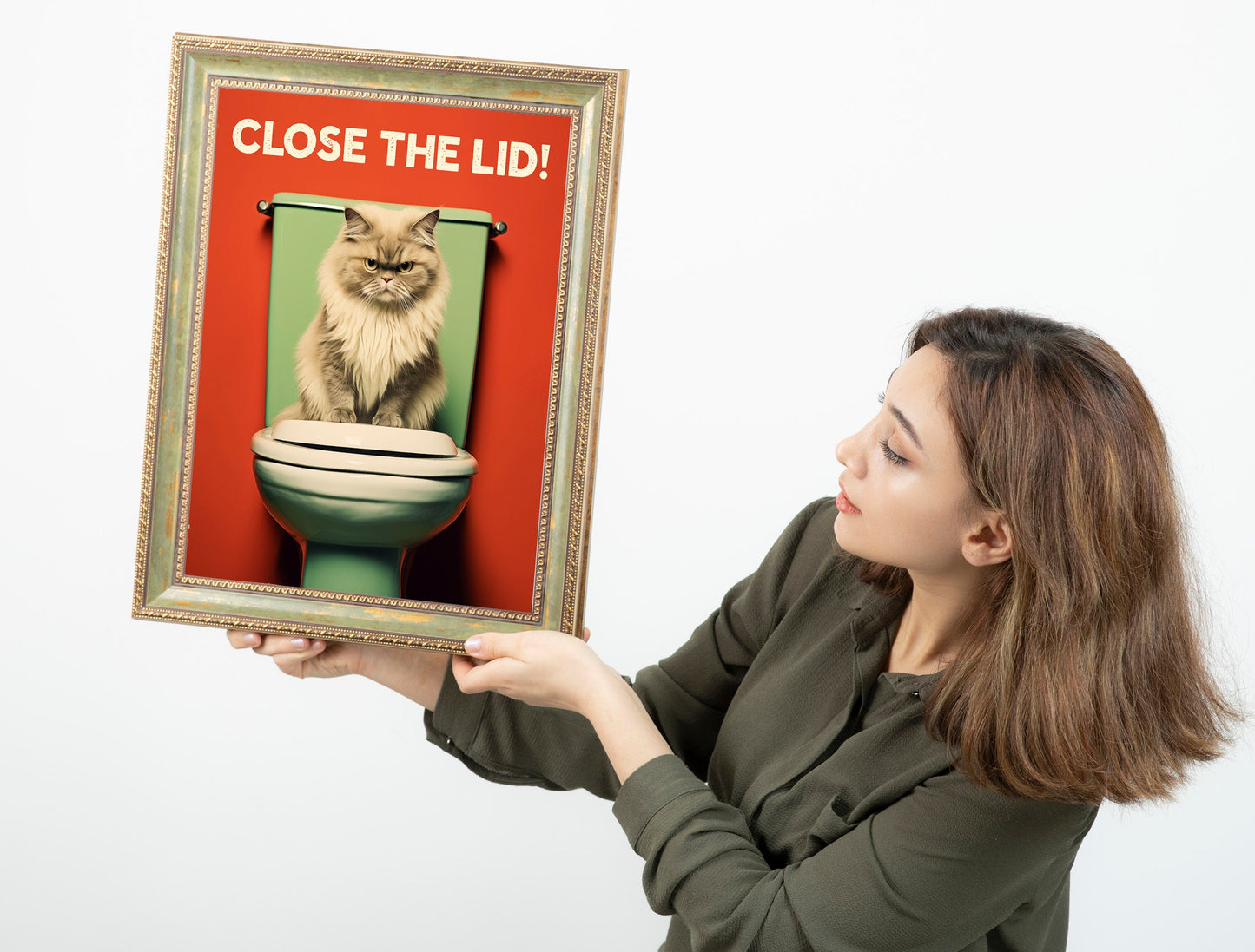 Funny Bathroom Cat Print, Funny Wall Art, Decor, Wall Art, Funny Cat, Cat Lovers, Bathroom Decor