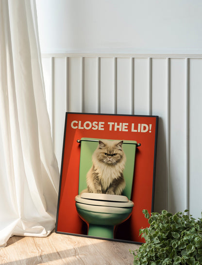 Funny Bathroom Cat Print, Funny Wall Art, Decor, Wall Art, Funny Cat, Cat Lovers, Bathroom Decor