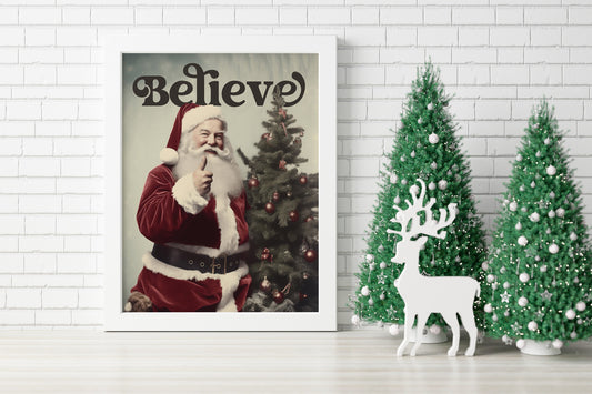 Vintage Christmas Santa Illustration Art Print, Vintage Christmas, Christmas Wall Decor, Christmas Wall Art, Vintage Santa Art
