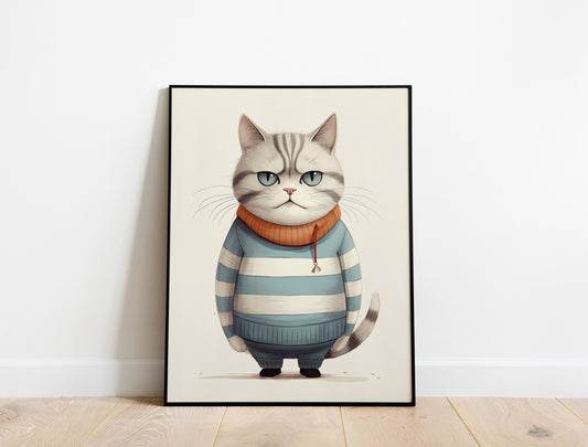 Funny Cat Print, Funny Wall Art, Decor, Wall Art, Funny Cat, Cat Lovers