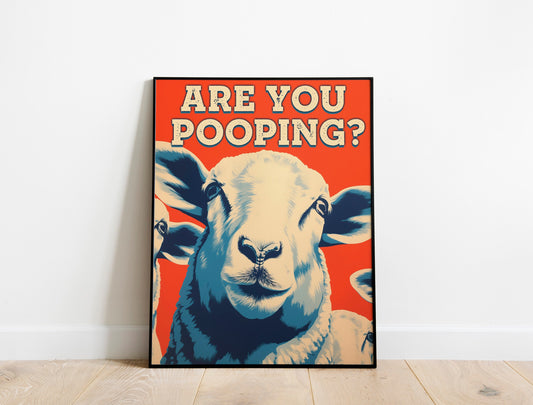 Funny Bathroom Print, Funny Wall Art, Sheep Bathroom Decor, Bathroom Wall Art, Sheep Wall Art, Sheep