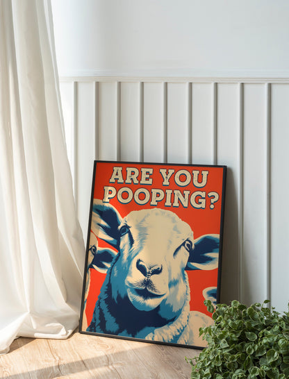 Funny Bathroom Print, Funny Wall Art, Sheep Bathroom Decor, Bathroom Wall Art, Sheep Wall Art, Sheep