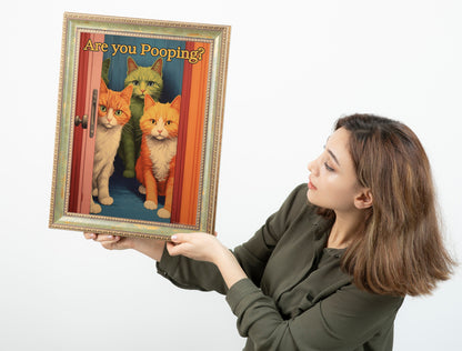 Funny Bathroom Print, Funny Wall Art, Cat Bathroom Decor, Bathroom Wall Art, Wall Art, Wall Decor