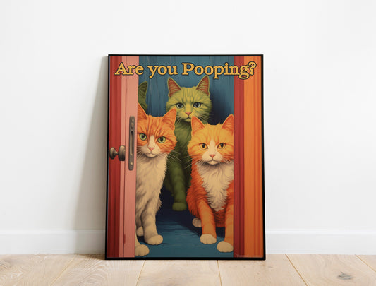 Funny Bathroom Print, Funny Wall Art, Cat Bathroom Decor, Bathroom Wall Art, Wall Art, Wall Decor