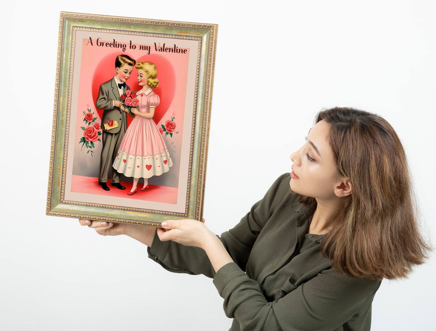 Vintage Children Valentine’s Day Boho Art Print