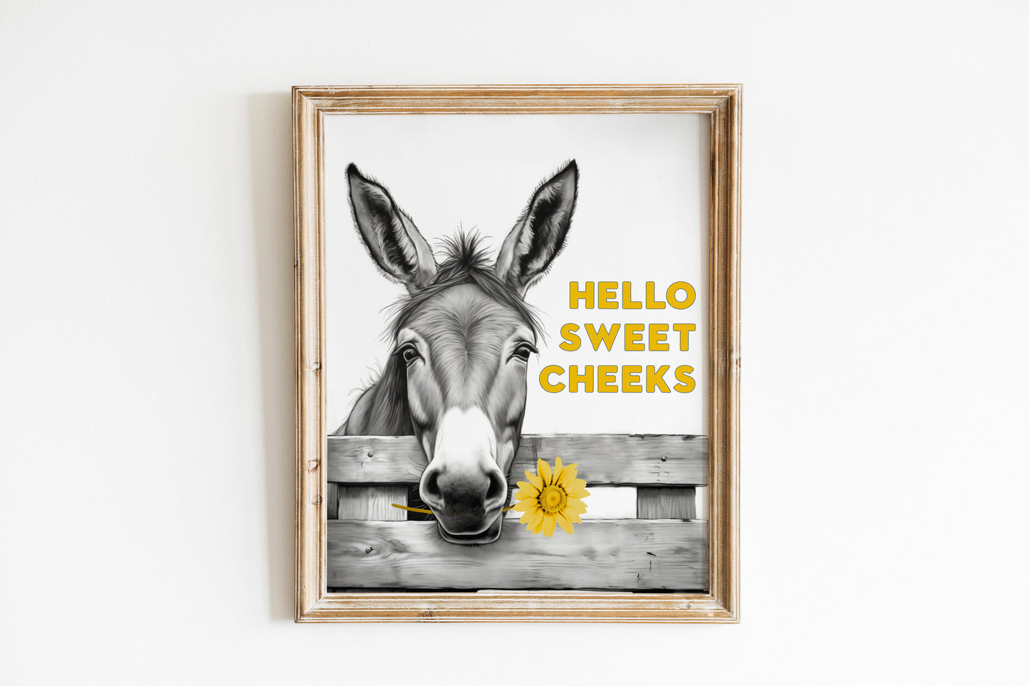 Funny Donkey Bathroom, Hello Sweet Cheeks, Funny Bathroom Print, Funny Wall Art, Donkey Bathroom Decor, Bathroom Wall Art, Bathroom Decor