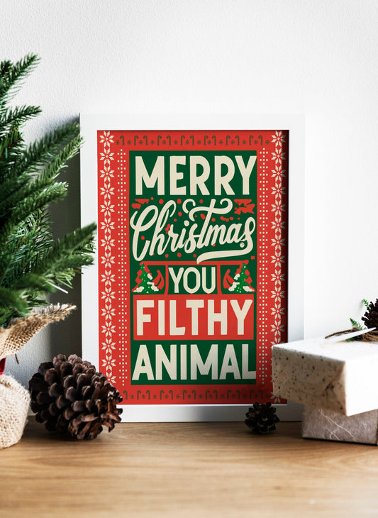 Merry Christmas Art Print, Christmas Wall Decor, Home Alone