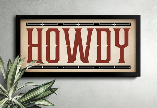 Howdy Farm House Ranch Decor Canvas Wall Art