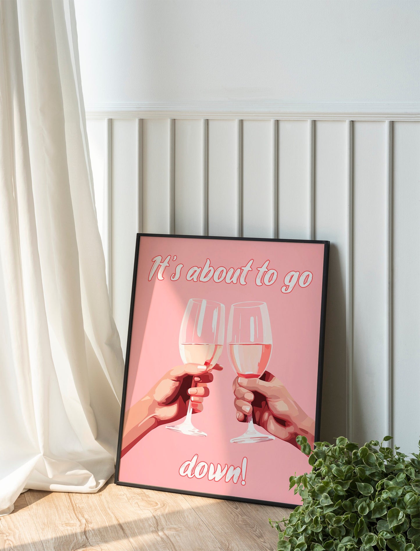 Cheering Glasses Cute Illustration Art Print