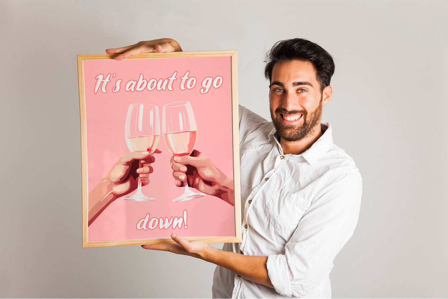 Cheering Glasses Cute Illustration Art Print