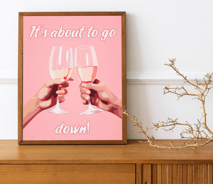Cheering Glasses Cute Illustration Art Print